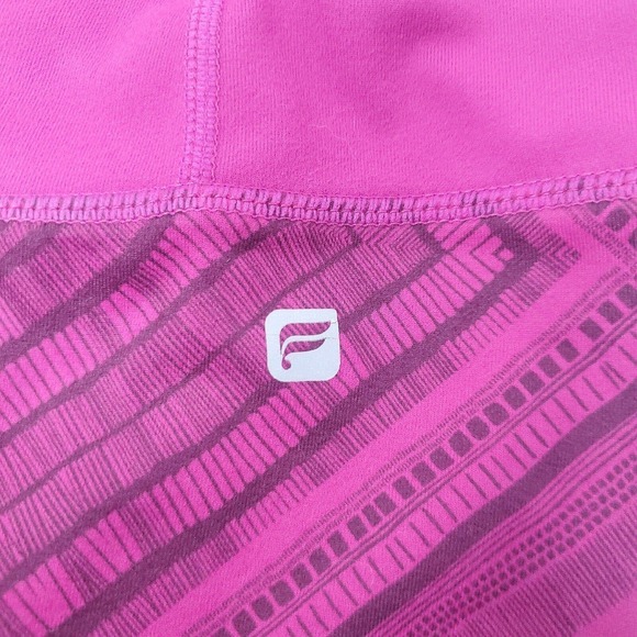 Fabletics Leggings Size XL Purple Print Stretch High Waisted Ankle - Picture 4 of 11